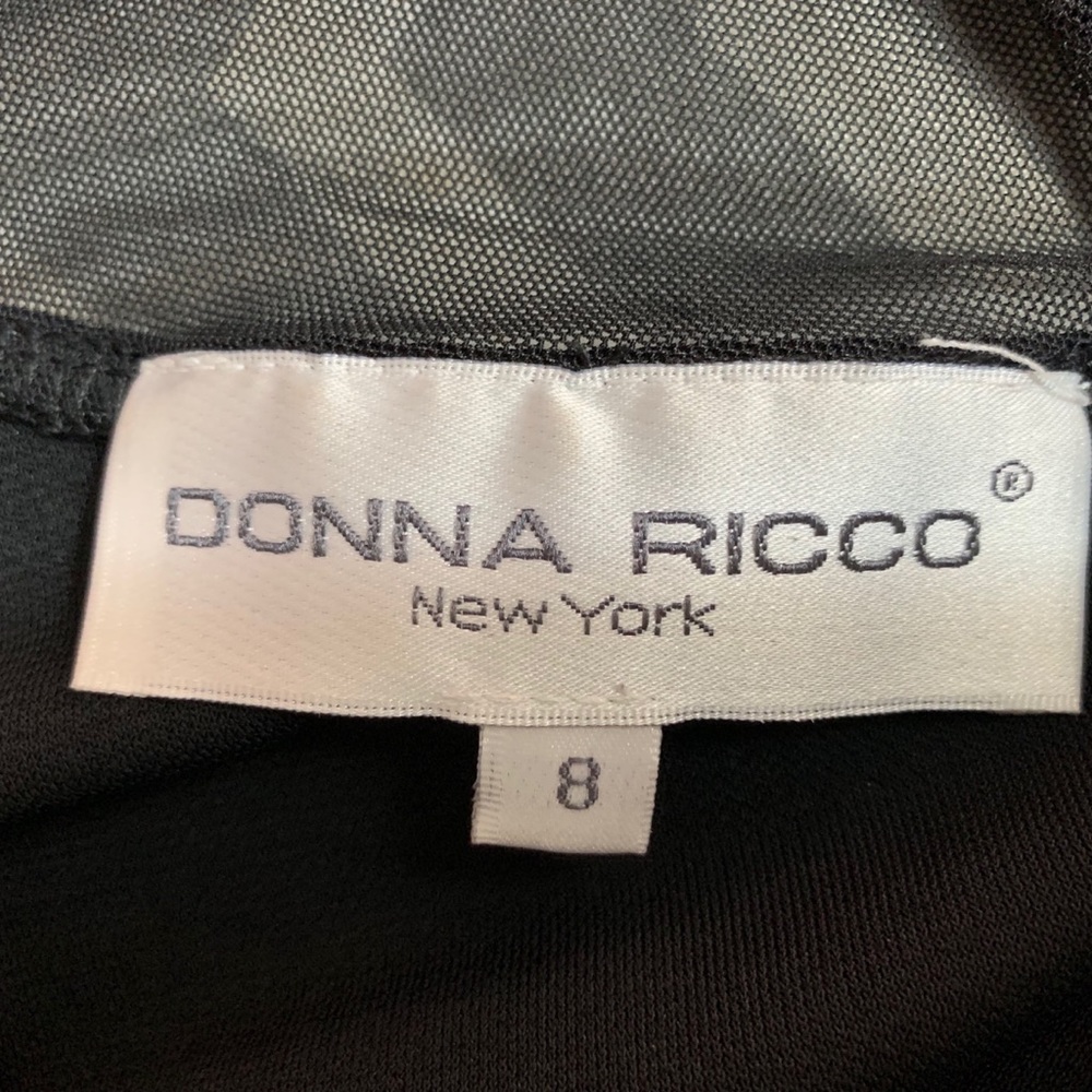 DONNA RICCO Sheer Top Little Black Dress - Picture 4 of 4